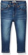faded blue skinny jeans for little boys - soft, ripe and raw with adjustable waistband logo