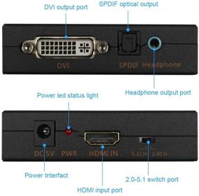 img 1 attached to HDMI to DVI Converter with Spdif/Toslink Earphone Output: Enhance Audio-Visual Experience for PS/XBOX360, Blue-ray DVD, HD STB