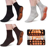 🧦 premium mens non slip yoga pilates anti skid grip socks - 3 pack logo