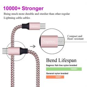 img 1 attached to 🌹 Rose Gold Micro USB Charger Cable - Sagmoc Android Charging Cord Set of 4: 10FT, 10FT, 6FT, 2FT - Compatible with Samsung S7, S6 Edge, Kindle, Note 5, Android Smartphone, MP3, Tablet, and More