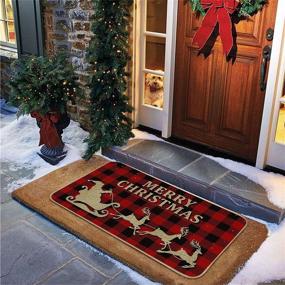 img 1 attached to 🎄 Christmas Decoration Door Mat - CACOE Outdoor/Indoor Entrance Front Door Mats - 30 x 17 inches Welcome Doormat - Non Slip Washable Striped Rug in Red and Black
