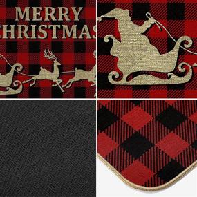 img 2 attached to 🎄 Christmas Decoration Door Mat - CACOE Outdoor/Indoor Entrance Front Door Mats - 30 x 17 inches Welcome Doormat - Non Slip Washable Striped Rug in Red and Black