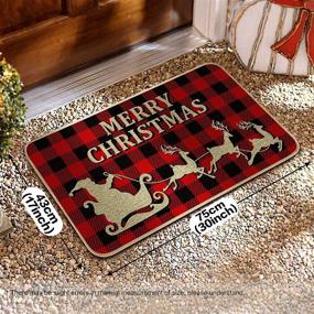 img 3 attached to 🎄 Christmas Decoration Door Mat - CACOE Outdoor/Indoor Entrance Front Door Mats - 30 x 17 inches Welcome Doormat - Non Slip Washable Striped Rug in Red and Black