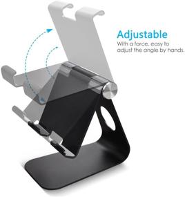 img 2 attached to 📱 Adjustable Tablet Stand, Lamicall Phone Stand: Desktop Holder Dock for Phone Xs Max XR, New iPad 2018 Pro 9.7, 10.5, Air Mini 2 3 4, Galaxy Tab S5 (4-13 inch) - Black