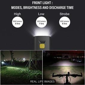 img 2 attached to 🚲 Big Mash 2022 Upgraded USB Rechargeable Bike Light Set - Eco-Friendly, Waterproof, 1000 Lumens - Front and Back LED Bicycle Lights for Night Riding Adults and Kids