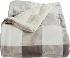 img 3 attached to Cozy up with the Premium Reversible Sherpa and Fleece 🔥 Velvet Plush Blanket - Cielo Collection (Full / Queen, Buffalo Check Grey)