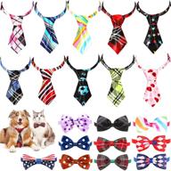 🐶 frienda 20-piece dog ties set: assorted small pet bow ties with adjustable collar - ideal for daily wear, grooming, birthdays, holiday parties, and photography logo