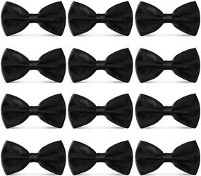 img 4 attached to 🎩 AVANTMEN Formal Satin Solid Bowtie Set for Men's Accessories: Ties, Cummerbunds & Pocket Squares”
