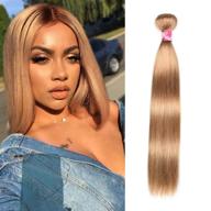 🔥 xccoco peruvian virgin remy hair 10a 27# honey blonde silky straight human hair bundle - 24-inch dark blonde thick full human hair extension bundle логотип