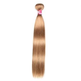 img 3 attached to 🔥 XCCOCO Peruvian Virgin Remy Hair 10A 27# Honey Blonde Silky Straight Human Hair Bundle - 24-inch Dark Blonde Thick Full Human Hair Extension Bundle