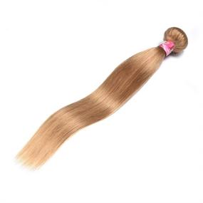 img 2 attached to 🔥 XCCOCO Peruvian Virgin Remy Hair 10A 27# Honey Blonde Silky Straight Human Hair Bundle - 24-inch Dark Blonde Thick Full Human Hair Extension Bundle