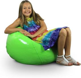 img 1 attached to Vibrant Wet Look Vinyl Bean Bags for 🌈 Jr. Children by American Furniture Alliance - Neon Colors!