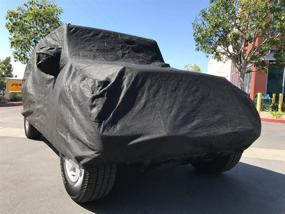 img 1 attached to 🚙 CarsCover Custom Fit Jeep Wrangler Unlimited JK JL 4 Door Car Cover - Heavy Duty, All Weather Ultrashield Black Cover for Sport/Sahara/Rubicon SUV Wagon (2004-2021)