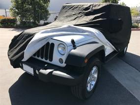 img 3 attached to 🚙 CarsCover Custom Fit Jeep Wrangler Unlimited JK JL 4 Door Car Cover - Heavy Duty, All Weather Ultrashield Black Cover for Sport/Sahara/Rubicon SUV Wagon (2004-2021)