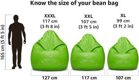 img 1 attached to 🪑 Stylish and Convenient RestLounge Leatherette Empty Bean Bag Cover – XXL Size (Height: 43", Base: 25"), Green