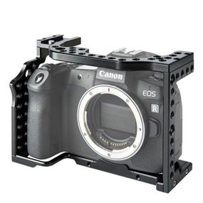 img 4 attached to Enhance your Canon EOS R Filmmaking with Aluminum Camera Cage Stabilizer & Cold Shoe Mount