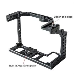 img 3 attached to Enhance your Canon EOS R Filmmaking with Aluminum Camera Cage Stabilizer & Cold Shoe Mount