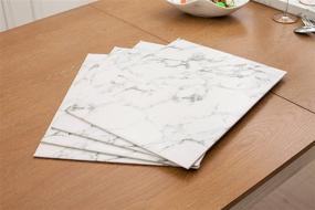 img 1 attached to 🌟 Durable Leather Placemats with Stain Resistance, Designed with Elegant Marble Pattern