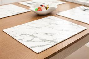 img 3 attached to 🌟 Durable Leather Placemats with Stain Resistance, Designed with Elegant Marble Pattern