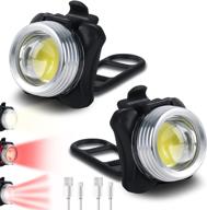 powerful waterproof bike light set – rechargeable cob bicycle lights front and rear 2pack | lightweight, instant install fit for all bikes | compatible with running, road bikes… logo