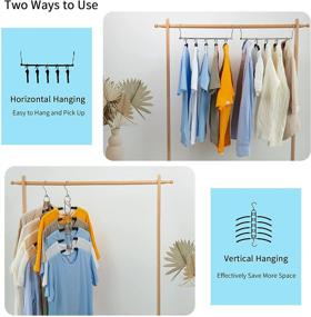 img 3 attached to 👕 Nature Smile 4-Pack Anti-Slip Clothes Hangers - Space Saver Magic Metal Hangers for Wardrobe Organization - Heavy-Duty Multi-Layer Blouse Hanger Closet Storage Organizer