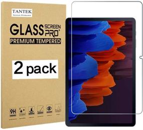 img 4 attached to 📱 TANTEK 2-Pack Tempered Glass Screen Protector for Samsung Galaxy Tab S7 Plus (SM-T970/T975, 2020) - Ultra Clear, Anti-Scratch, Bubble-Free, S-Pen Compatible