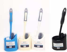 img 1 attached to 🚽 All for You Dual Toilet Bowl Cleaning Brush and Holder Set - White Brushes for Effective Cleaning