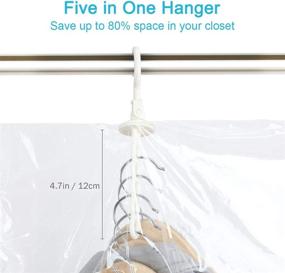 img 1 attached to 🧳 Maximize Closet Space with SunHorde Hanging Vacuum Storage Bags - 6 Pack Space Saver Vacuum Seal Bags, Jumbo and Large, for Seasonal Clothes, Dress, Coat, Closet Organizer. Includes 5 Heavy Duty Hanging Hooks - Reusable & Easy to Use!