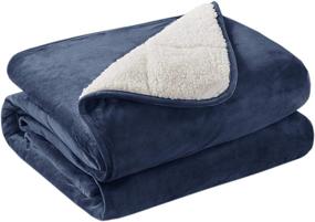 img 4 attached to 🛌 Degrees of Comfort Sherpa Weighted Blanket 15 lbs - Dual-Sided Fuzzy Soft Velvet Plush Fleece - Navy 60x80 - Effective Comfort and Sleep Aid