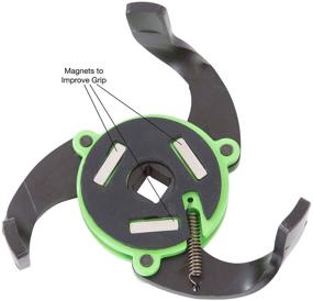 img 2 attached to 🔧 OEMTOOLS 25101: Adjustable Magnetic 3-Jaw Oil Filter Wrench – Green, 2.4"-3.6" Diameter, Fits 3/8"-1/2" Drive Adapter, Enhanced Grip with Magnets