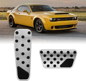 img 4 attached to STEJONG Dodge Challenger Chrysler Accelerator Gas Pedal Brake Pedal Cover Anti-Slip Replacement Aluminum Alloy Foot Pedal Pads Kit Fit For Dodge Challenger Charger Chrysler 300 2009-2019