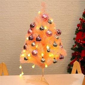 img 2 attached to 🎄 Asdomo - Small Artificial Tabletop Christmas Tree with Balls, Stand, LED Lights - Mini Christmas Tree for Christmas Decorations, Home, Kitchen, Dining Table Xmas Indoor Decor - 23.6 inch