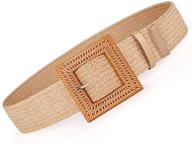 👗 stylish rattan buckle women's belts with elastic dresses - must-have women's accessories logo