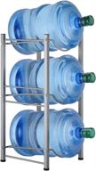 🥤 silver detachable water bottle holder for kitchen, office, and home - mooace 3-tier water jug rack, fits 5 gallon bottles logo