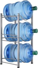 img 4 attached to 🥤 Silver Detachable Water Bottle Holder for Kitchen, Office, and Home - MOOACE 3-Tier Water Jug Rack, Fits 5 Gallon Bottles