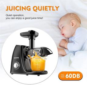 img 2 attached to 🍏 Aucma Cold Press Juicer Machine - Quiet Motor, Reverse Function, Easy to Clean for Fruits and Vegetables - Includes Brush and Recipes - Black