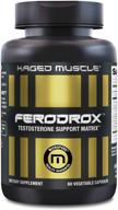 💪 kaged muscle ferodrox testosterone booster - enhanced formula with lj100 tongkat ali and ksm-66 ashwagandha - supports testosterone levels, 60 count (pack of 1) logo