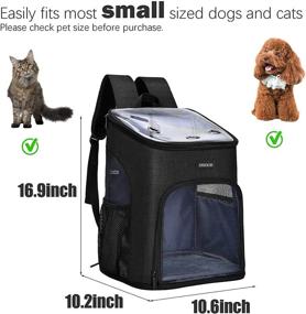 img 3 attached to 🐾 Рюкзак для переноски домашних животных OSOCE: вентилируемый дизайн для маленьких кошек и собак, двухсторонний вход, безопасные ремни, складывающийся и с замком - идеально для путешествий, походов и активного отдыха на свежем воздухе.