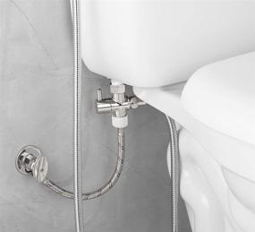 img 3 attached to 🚽 Convenient Brass T-adapter with Shut off Valve for Bidets - 3-way T Adapter Ideal for Handheld Toilet Bidet Sprays (7/8"×7/8"×1/2")