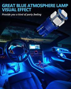 img 3 attached to 🔵 Yorkim 194 LED Bulbs Blue Super Bright 5th Gen, T10 LED Bulbs, 168 LED Bulb for Car Interior Door Courtesy Dome Map License Plate Lights W5W 2825, Pack of 10