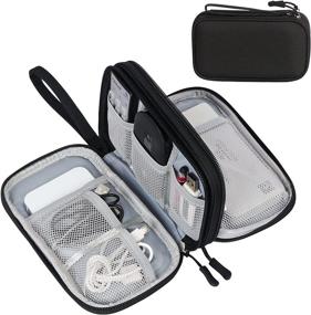 img 4 attached to FYY Travel Cable Organizer Bag Pouch - Electronic Accessories Carry Case Waterproof Double Layers Storage Bag for Cables, Chargers, Phones, Earphones - Portable & Stylish (Black)