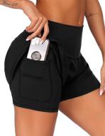 🏃 tremaker women's 2-in-1 running workout shorts: high waist gym yoga jogging athletic shorts with pockets - discover the best fit! logo