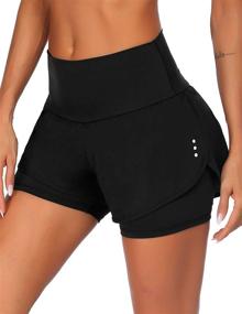 img 2 attached to 🏃 Tremaker Women's 2-in-1 Running Workout Shorts: High Waist Gym Yoga Jogging Athletic Shorts with Pockets - Discover the Best Fit!