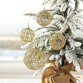 img 4 attached to 🎄 Christmas Tree Decoration: 6-Piece Golden Ball Hanging Set for Holiday and Party Décor - 1.96 inch (5cm) Pendant Balls