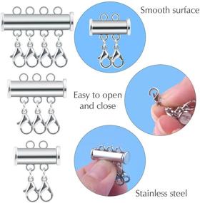 img 2 attached to TUPARKA 8 Pcs 3 Sizes Necklace Connector 💎 Slide Lock Clasp: Perfect for Layering and Crafting Jewelry