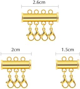 img 1 attached to TUPARKA 8 Pcs 3 Sizes Necklace Connector 💎 Slide Lock Clasp: Perfect for Layering and Crafting Jewelry