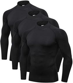 img 4 attached to Spozeal Athletic Turtleneck Compression Shirts
