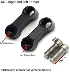 img 1 attached to 🏍️ Motorcycle Bike Mirror Mount Risers Extenders Adapters Rearview Side Mirror Adapter CNC Aluminum 10mm Right & Left Thread - Ideal for Yamaha Models