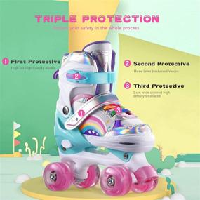 img 1 attached to ERNAN Roller Skates: Adjustable Toddler Roller Skates with Light-up Wheels, Perfect for Girls & Boys - Available in 4 Sizes