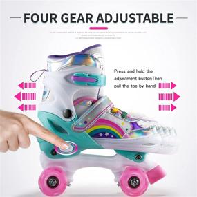 img 3 attached to ERNAN Roller Skates: Adjustable Toddler Roller Skates with Light-up Wheels, Perfect for Girls & Boys - Available in 4 Sizes